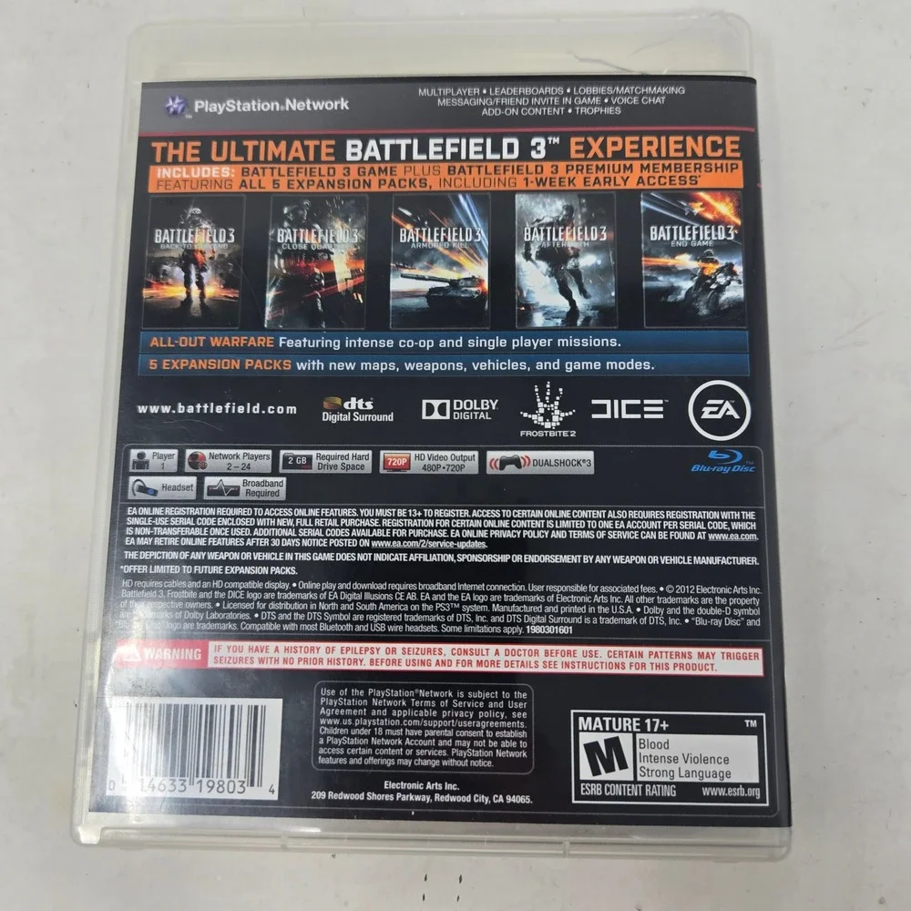 Battlefield 3 Premium Edition Sony PS3 PlayStation 3 EA DICE Complete Game